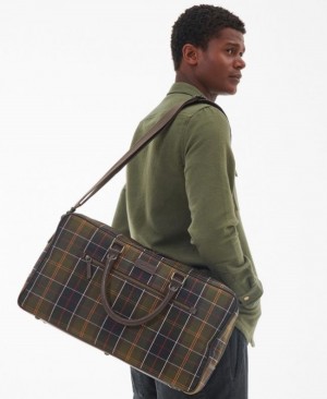 Bolsas Barbour Tartan & Cuero Holdall Hombre Multicolor Mexico | T7Z27099