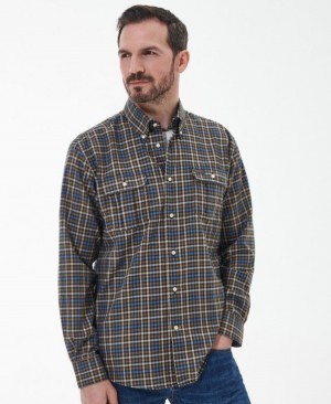 Camisas Barbour Foss Regular Hombre Azul Marino Mexico | I7J25660