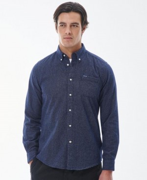 Camisas Barbour Geston Tailored Hombre Azul Marino Mexico | W4W79339