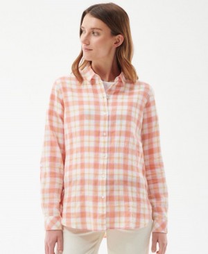 Camisas Barbour Shoreline Mujer Coral Mexico | F0N47718