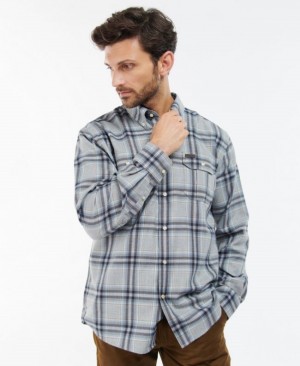 Camisas Barbour Singsby Thermo Weave Hombre Azules Grises Mexico | P2A83687