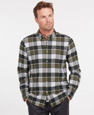 Camisas Barbour Valley Tailored Hombre Verde Oliva Mexico | H7Q92432