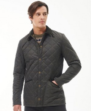 Chaqueta Acolchada Barbour Heritage Liddesdale Checked Hombre Verdes Mexico | H2U13956