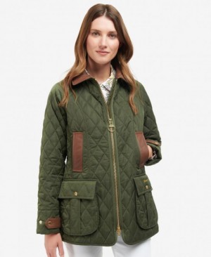 Chaqueta Acolchada Barbour Premium Beadnell Mujer Verdes Mexico | T2I85628