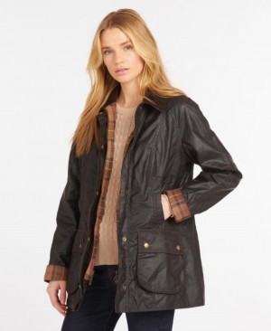 Chaqueta Encerada Barbour Beadnell Mujer Marrom Mexico | R7K55809