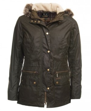 Chaqueta Encerada Barbour Kelsall Algodon Parka Mujer Verde Oliva Mexico | U5T06581