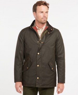 Chaqueta Encerada Barbour Prestbury Hombre Verde Oliva Mexico | T3X89340