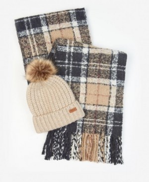 Gift Set Barbour saltburn beanie & tartan scarf Mujer Multicolor Mexico | V3K16596