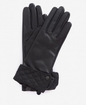 Guantes Barbour Lady Jane Cuero And Wax Mujer Negros Mexico | U4Z33111