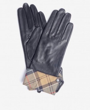 Guantes Barbour Lady Jane Cuero Mujer Negros Mexico | H7V96414