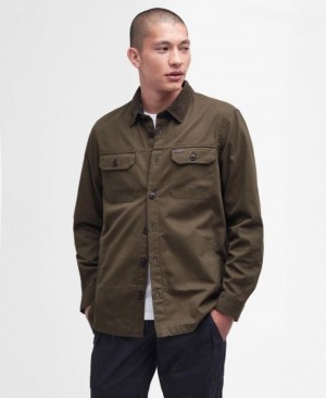 Sobrecamisa Barbour Catbell Hombre Verde Oliva Mexico | E4Q38978