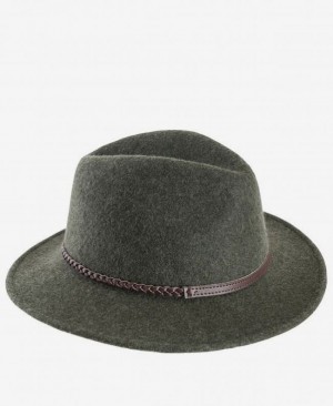 Sombreros Barbour Tack Fedora Mujer Verdes Mexico | U7C89337