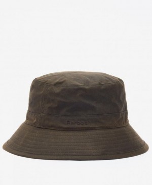 Sombreros Barbour Wax Bucket Hombre Verde Oliva Mexico | U6T36147