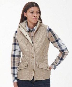 Chalecos Barbour Cavalry Gilet Mujer Beige Mexico | F8N33401