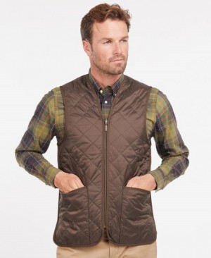 Chalecos Barbour Zip-In Liner Acolchado Waistcoat Hombre Marrom Mexico | U4E60907