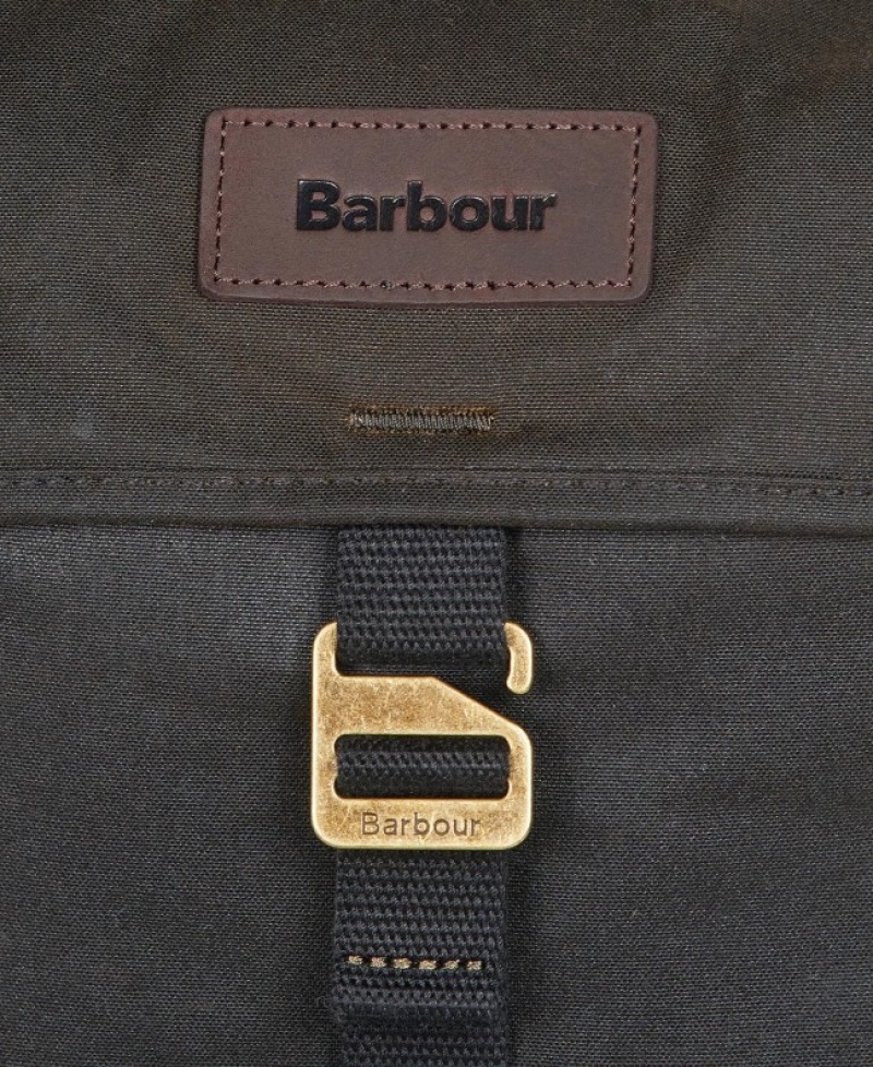 Bolsas Barbour Essential Wax Backpack Hombre Verde Oliva Mexico | C1B03316