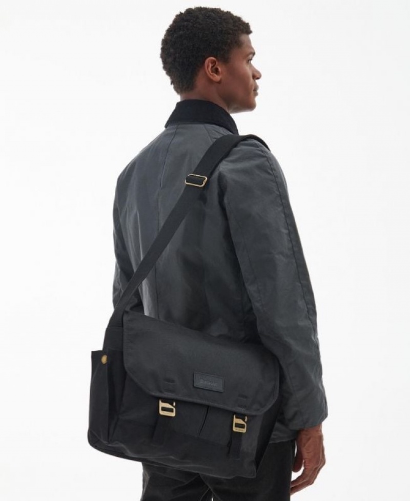 Bolsas Barbour Essential Wax Messenger Hombre Negros Mexico | A8Y17747