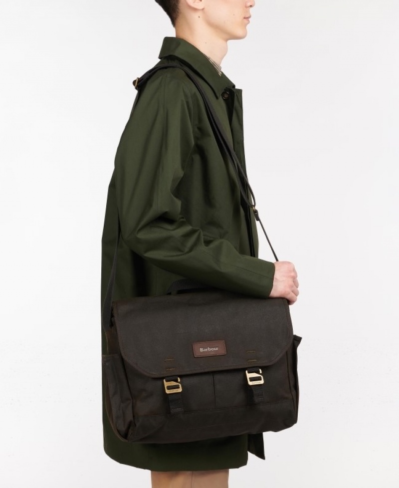 Bolsas Barbour Essential Wax Messenger Hombre Verde Oliva Mexico | O6G37193