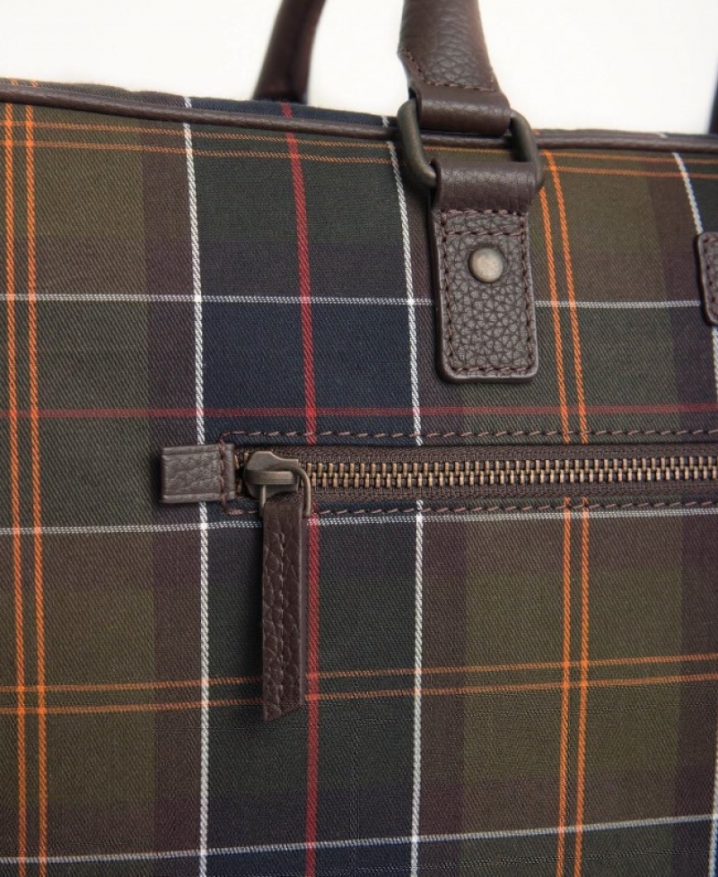 Bolsas Barbour Tartan & Cuero Holdall Hombre Multicolor Mexico | V8A72757