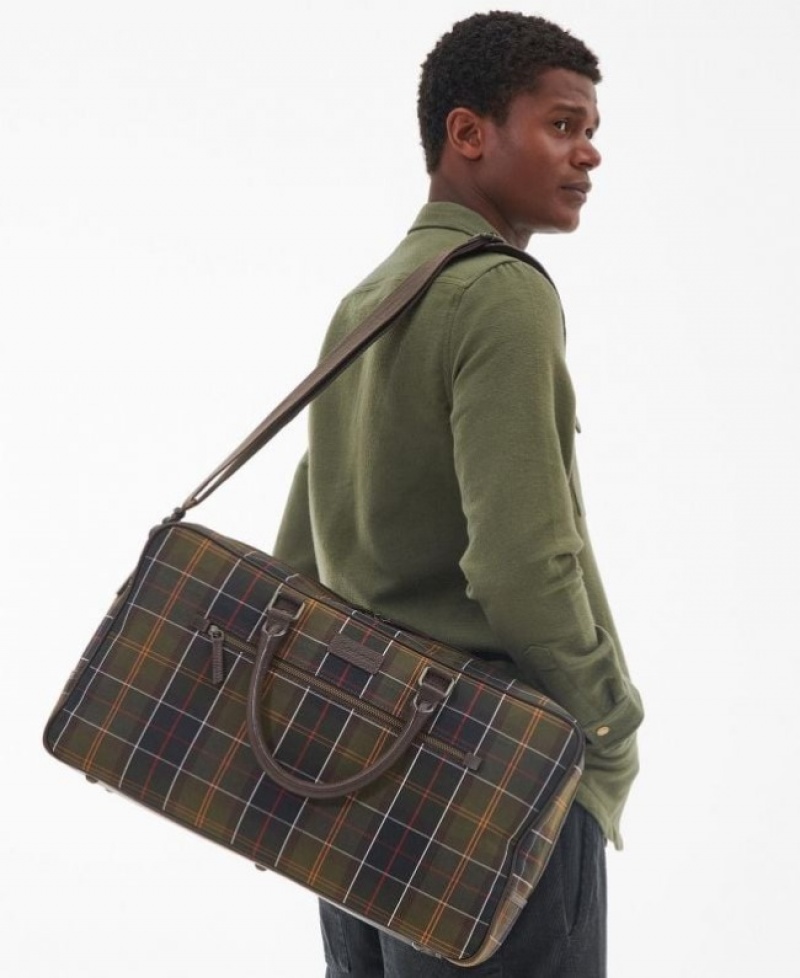 Bolsas Barbour Tartan & Cuero Holdall Hombre Multicolor Mexico | V8A72757