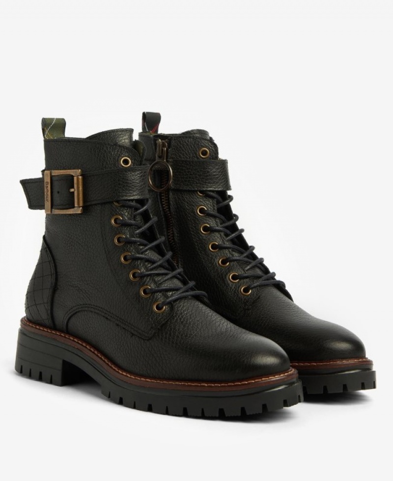 Botas Barbour Heidi Commando Mujer Negros Mexico | P8I18631