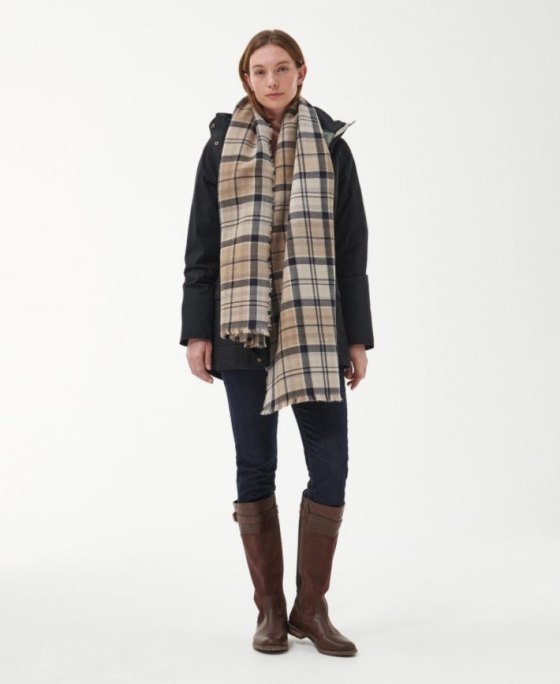 Bufanda Barbour Montieth Reversible Tartan Mujer Beige Mexico | R2Q22762