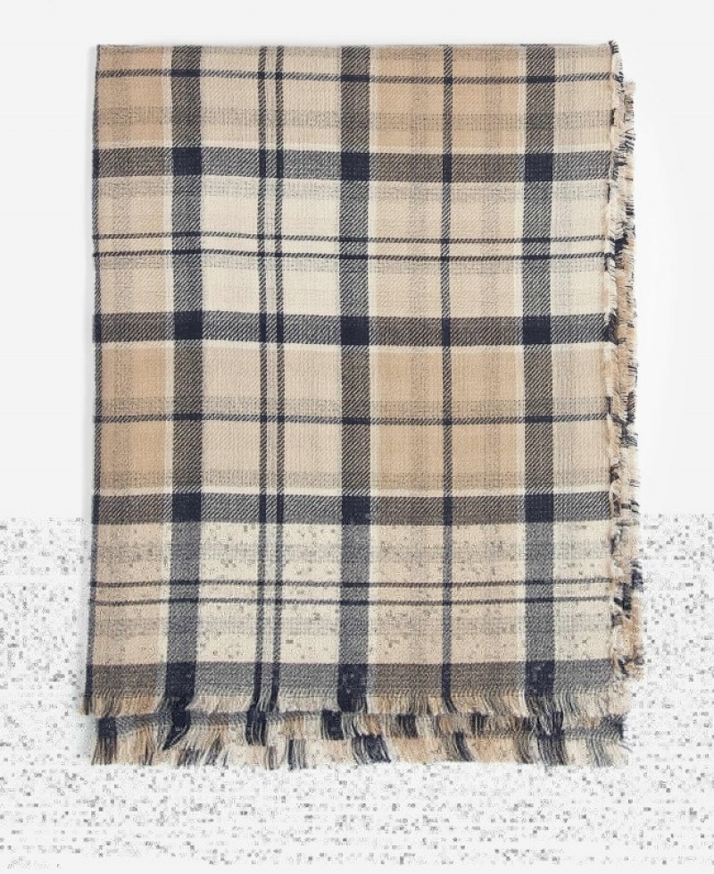 Bufanda Barbour Montieth Reversible Tartan Mujer Beige Mexico | R2Q22762