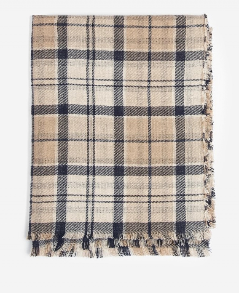 Bufanda Barbour Montieth Reversible Tartan Mujer Beige Mexico | U6Y96068