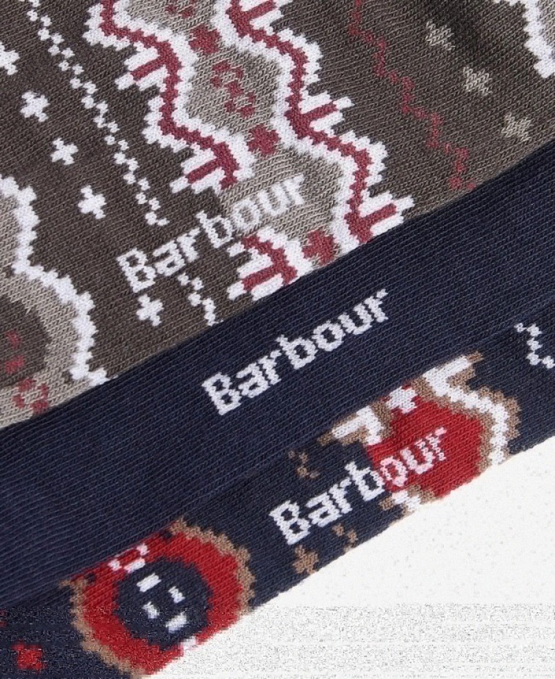 Calcetines Barbour Fairisle Gift Box Hombre Rojos Mexico | A6K89694