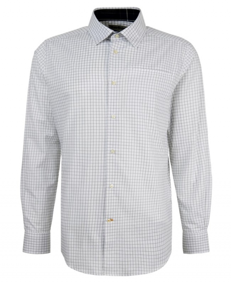 Camisas Barbour Bathill Tailored Hombre Blancos Mexico | Y6W70774