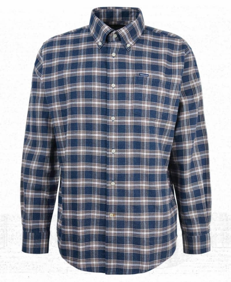 Camisas Barbour Bowburn Regular Hombre Azul Marino Mexico | G7R03702