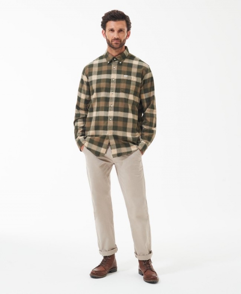 Camisas Barbour Damfield Regular Hombre Verdes Mexico | N0G58561