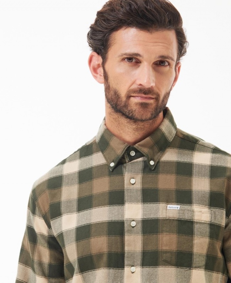 Camisas Barbour Damfield Regular Hombre Verdes Mexico | N0G58561