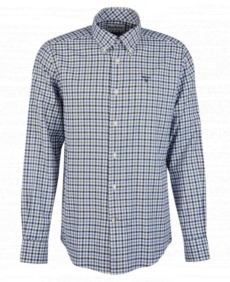 Camisas Barbour Finkle Tailored Hombre Azules Blancos Mexico | M5D73359