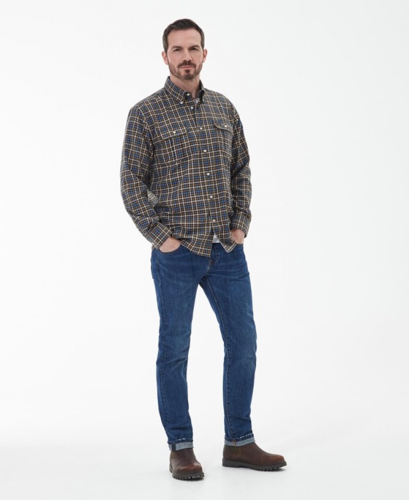 Camisas Barbour Foss Regular Hombre Azul Marino Mexico | I7J25660