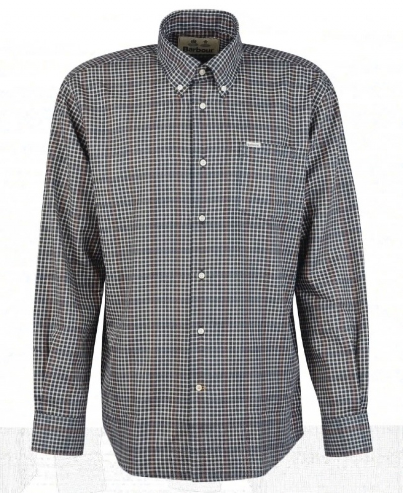 Camisas Barbour Henderson Thermo Weave Hombre Grises Mexico | R5T37506