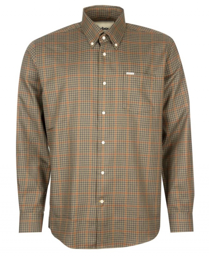 Camisas Barbour Henderson Thermo Weave Hombre Verde Oliva Mexico | J5R03498