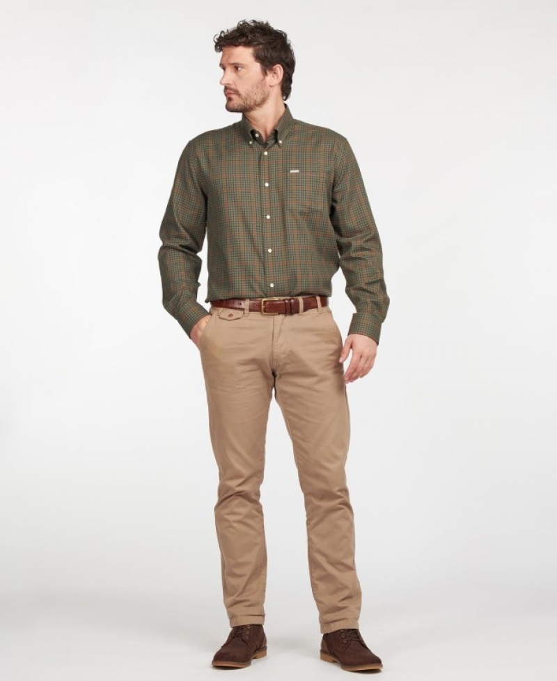 Camisas Barbour Henderson Thermo Weave Hombre Verde Oliva Mexico | J5R03498