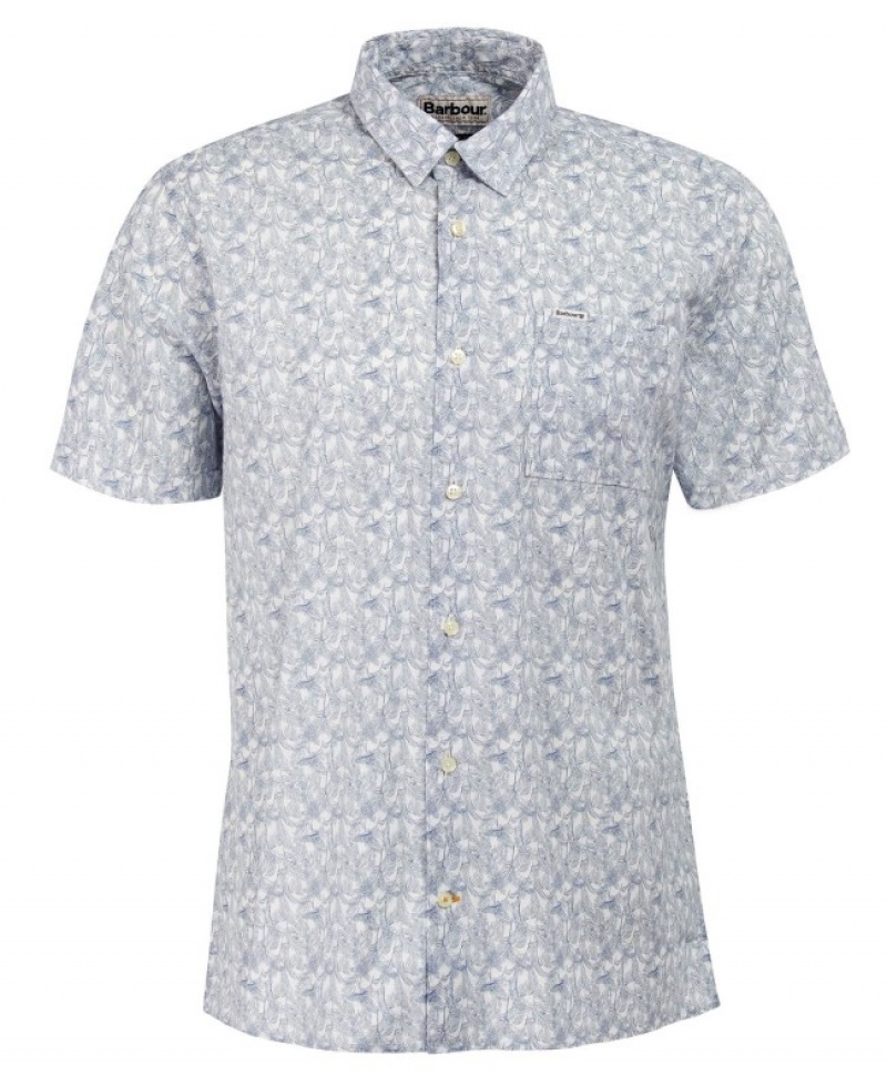 Camisas Barbour Lowick Regular Summer Hombre Blancos Azules Mexico | H9A07637