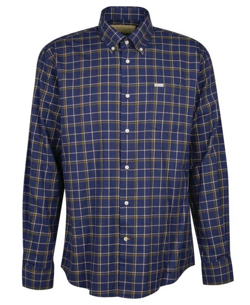 Camisas Barbour Pelton Regular Hombre Azul Marino Mexico | Y2S67446