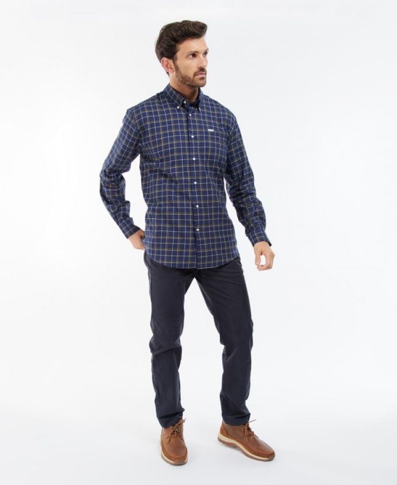 Camisas Barbour Pelton Regular Hombre Azul Marino Mexico | Y2S67446