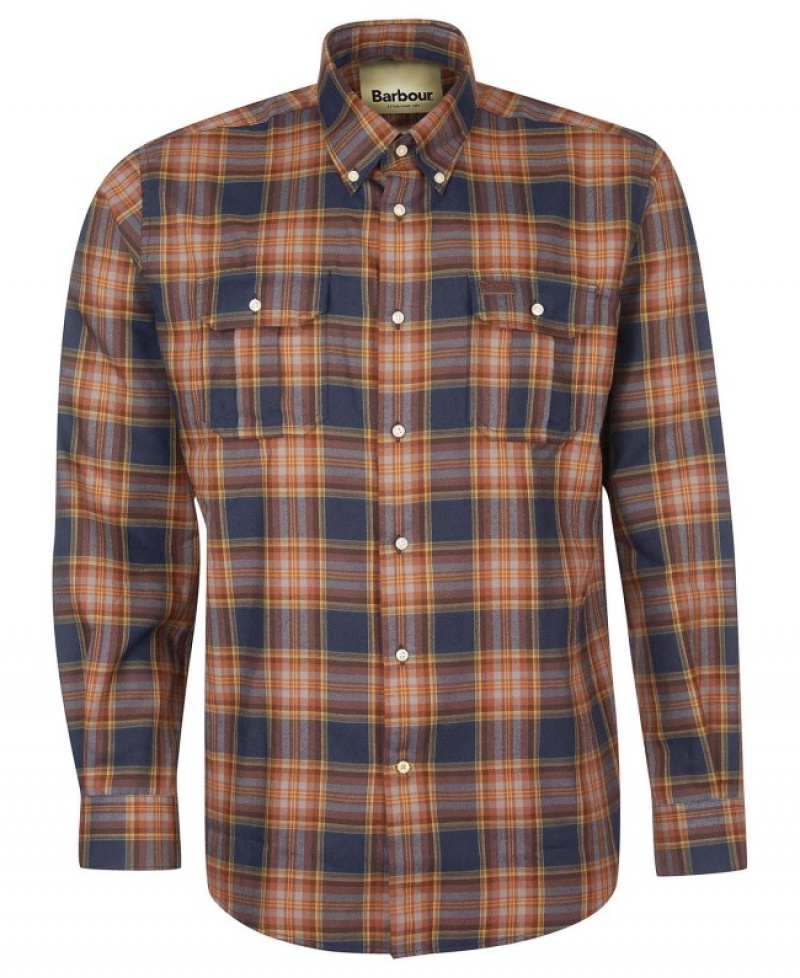 Camisas Barbour Singsby Thermo Weave Hombre Azul Marino Mexico | C7C43697