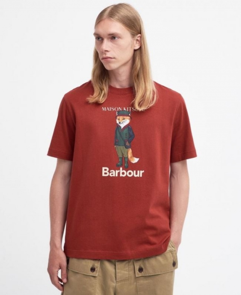 Camiseta Barbour x Maison Kitsuné Beaufort Fox Mujer Rojos Mexico | P4I99515