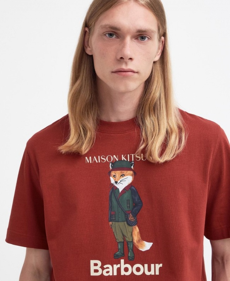 Camiseta Barbour x Maison Kitsuné Beaufort Fox Hombre Rojos Mexico | A2P98791