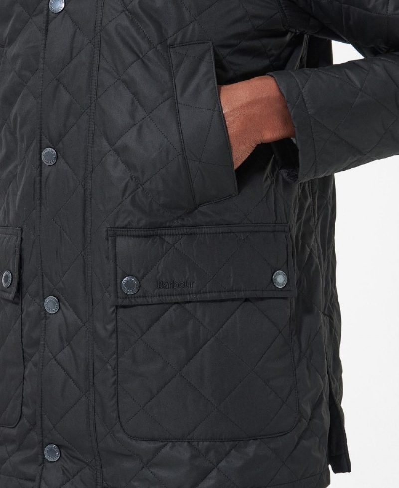 Chaqueta Acolchada Barbour Ashby Polar Hombre Negros Mexico | W4Y42606