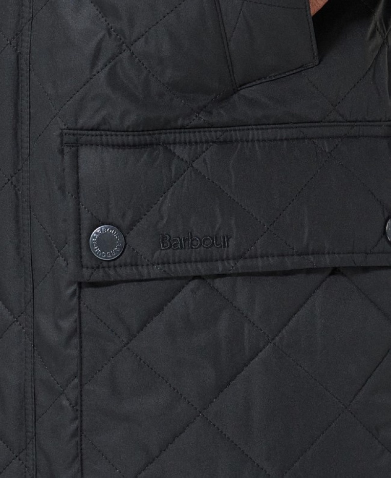 Chaqueta Acolchada Barbour Ashby Polar Hombre Negros Mexico | W4Y42606