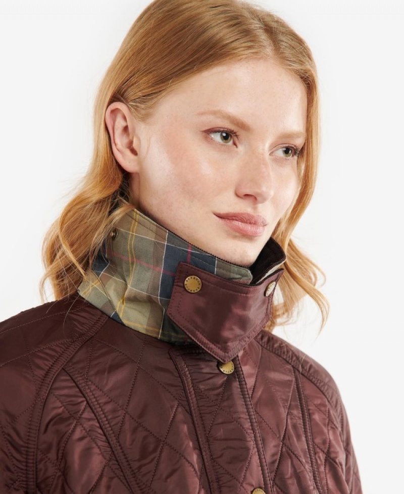 Chaqueta Acolchada Barbour Beadnell Polar Mujer Vino Mexico | Q5V17416