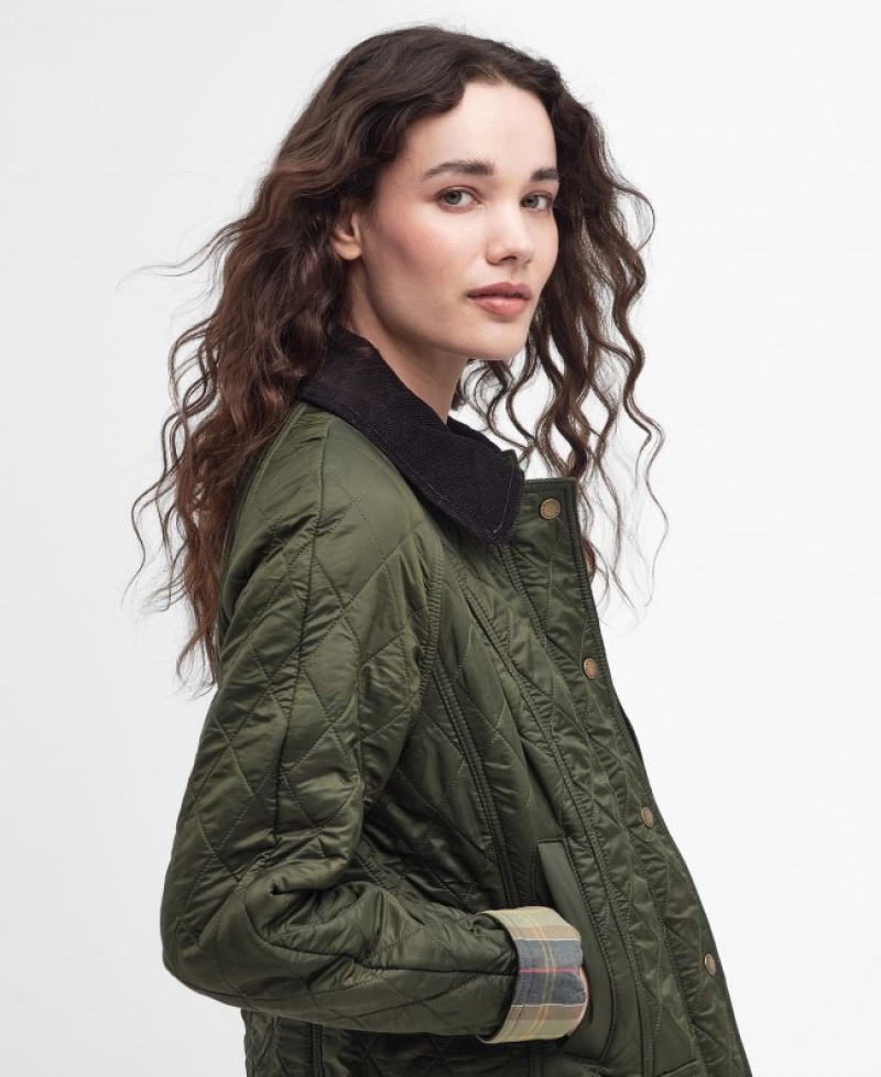 Chaqueta Acolchada Barbour Beadnell Polar Mujer Verdes Mexico | N4T32408