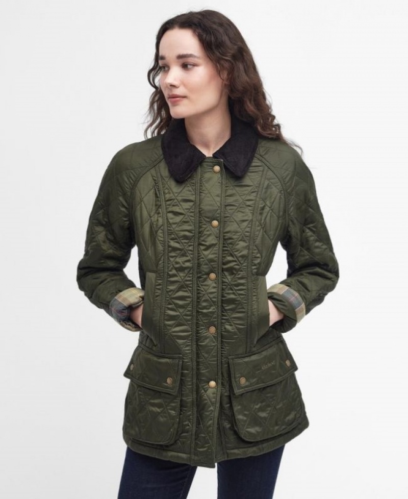 Chaqueta Acolchada Barbour Beadnell Polar Mujer Verdes Mexico | N4T32408