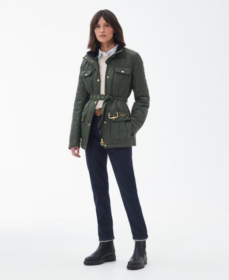 Chaqueta Acolchada Barbour Country Utility Mujer Verdes Mexico | R5I61826